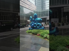 รูปปั้นและประติมากรรมสนามหญ้าและสวน 316L SS เคลือบเงาสีน้ำเงิน