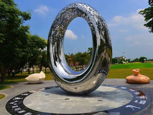 quality 316L สแตนเลส ภาพปั้นโลหะกลางแจ้งที่มีผิวจุฬาและการออกแบบที่สุ่ม factory